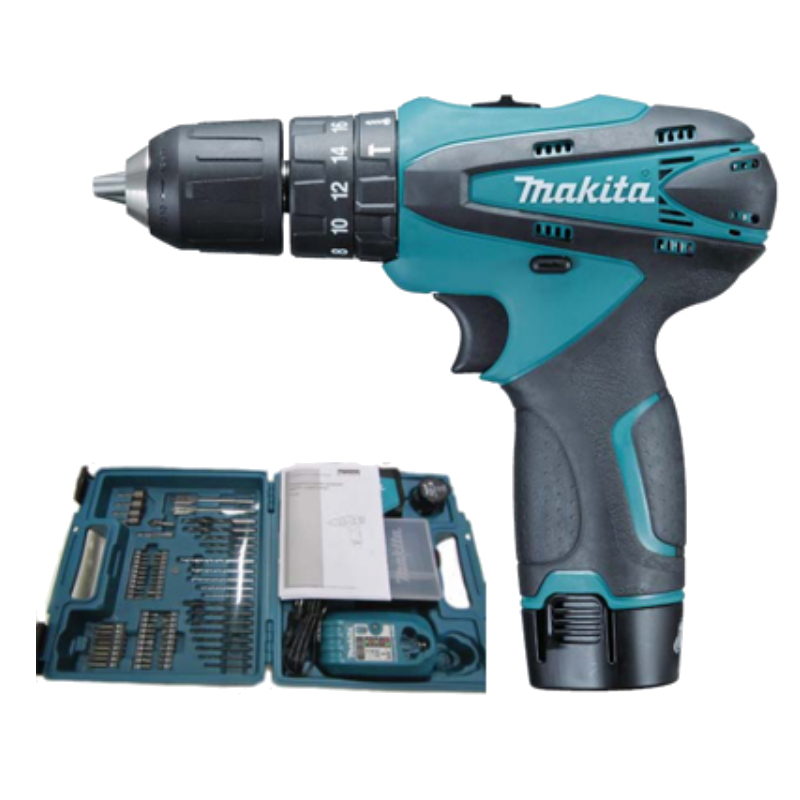 Дрель аккумуляторная Makita HP 330 DX100 с набором 74 предмета в Угличе