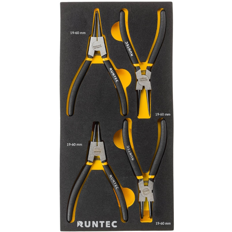 Набор съемников стопорных колец Runtec RT-SRP1E4 CrV 180 мм в ложементе EVA 4 предмета 4690₽