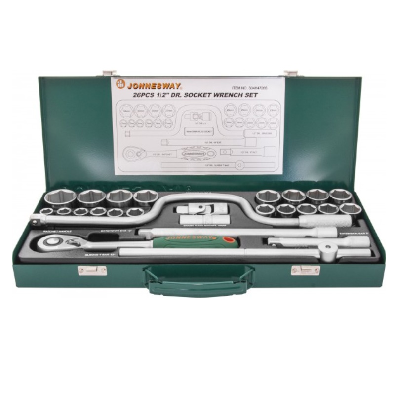 Набор головок торцевых Jonnesway S04H4726S 047535, 1/2"DR, 12-34 мм, 26 предметов в Угличе