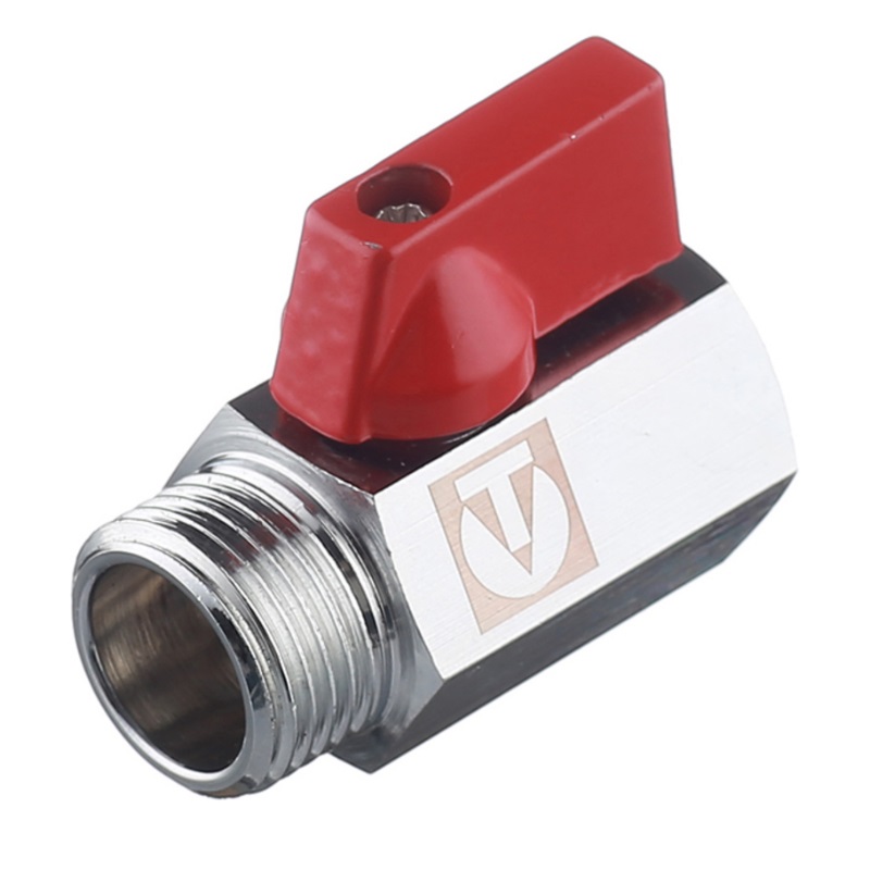 Кран шаровой латунный Valtec MINI 1/2" ВР-НР VT.331.N.04 (никель) в Туле