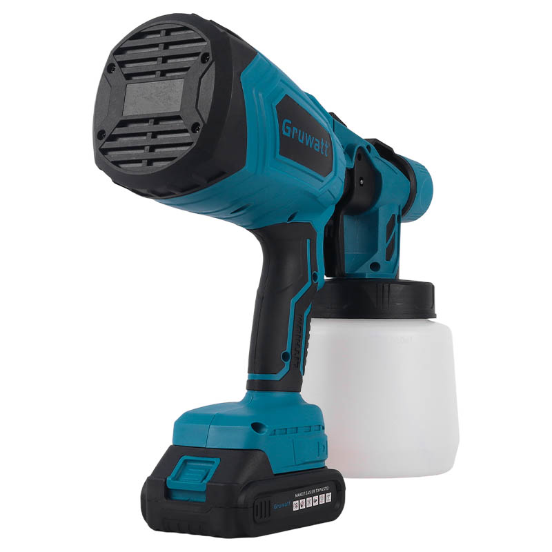 Аккумуляторный краскопульт Gruwatt DYS14, 21v, 2.6Ah аккум., З/У, максим. диаметр ствола-2.5мм, вязкость жидкости 70 дин.сек в Угличе