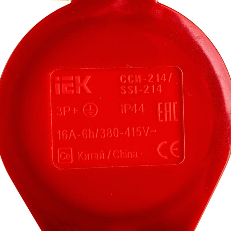 Розетка кабельная IEK ССИ-214 (16 А, 380 В, 3P+PЕ, IP44) PSR22-016-4 в Рыбинске