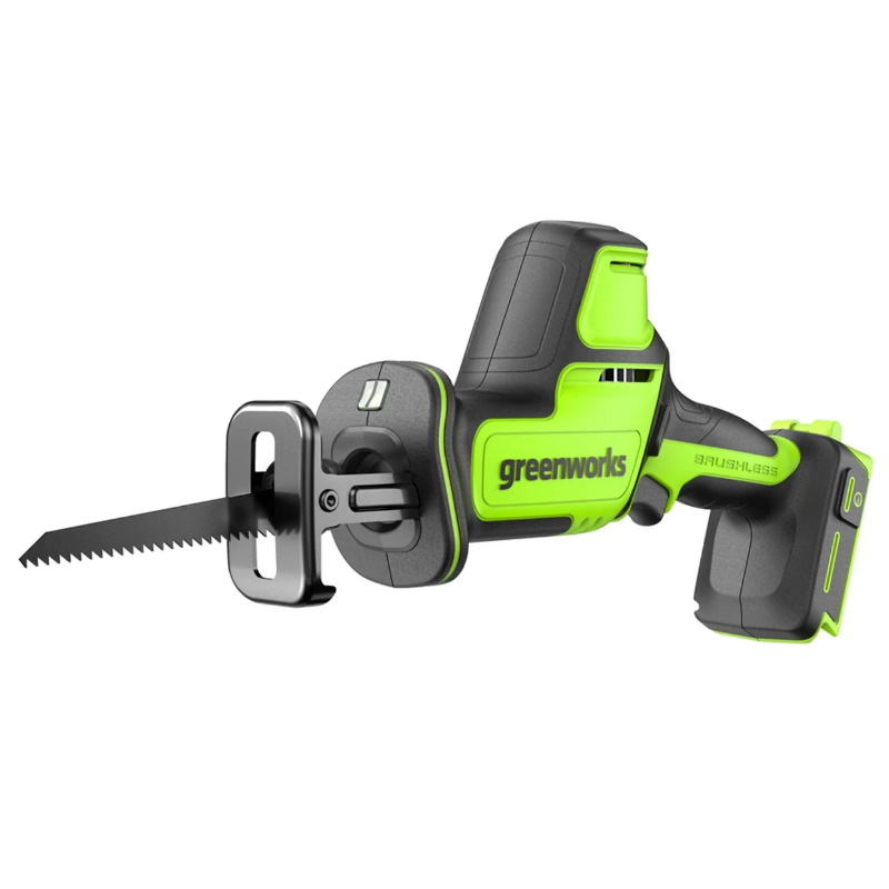 Пила сабельная Greenworks GPT-CRS-25 24V 1200507CUB, аккумуляторная, бесщеточная, 0-3000, мин,рез 80 мм, дер,LED, 1х4Ач,ЗУ,кор в Коврове