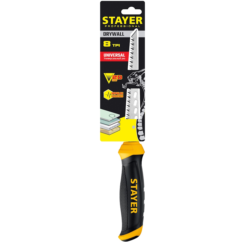 Ножовка Stayer "PROFI" 15173_z01, выкружная по гипсокартону, 8TPI, 160мм в Кинешме