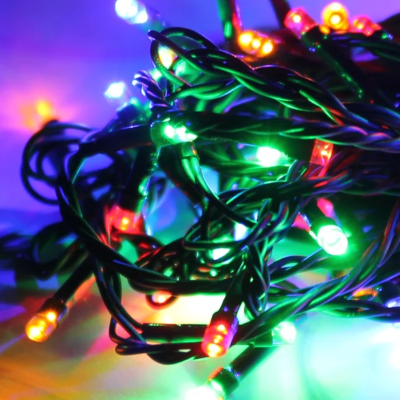 Гирлянда светодиодная Космос KOC_GIR100LED_RGB 273554, 100LED, 10.8м, 8 режимов, IP20, мульти