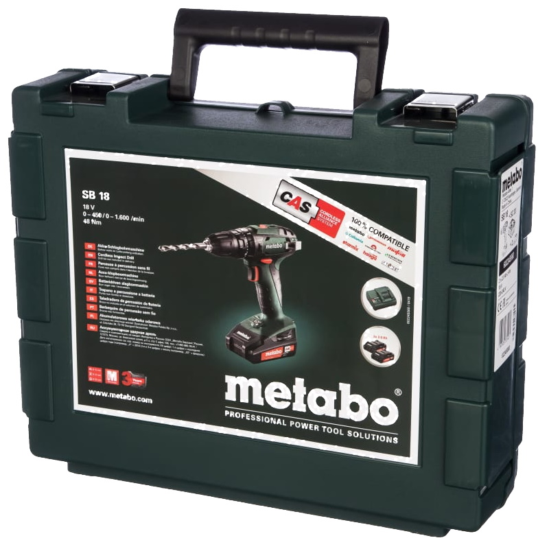 Аккумуляторная дрель-шуруповерт Metabo SB 18, 602245560, 2х2.0Ач LiIon,10мм в Кинешме