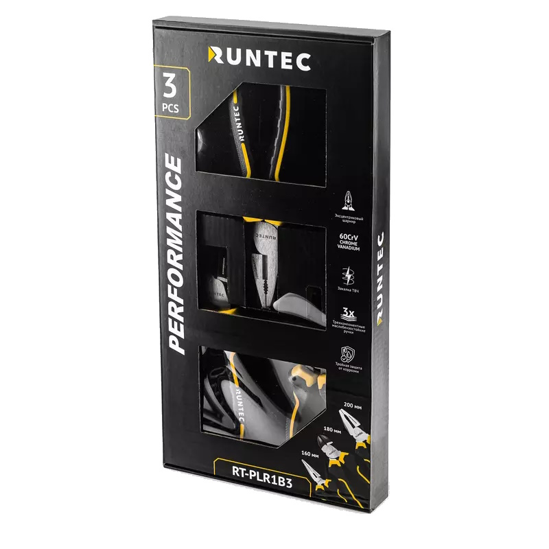 Набор шарнирно-губцевого инструмента Runtec RT-PLR1B3, 3 предмета