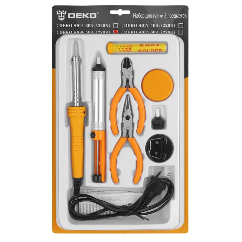 Набор для пайки Deko SI06 065-0565, 50Вт/220 В, 8 предметов в Костроме