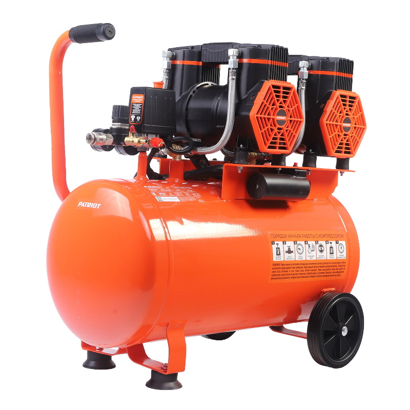 Компрессор поршневой Patriot KDS 540 F50 526302450, безмасляный, 540 л/мин, 2,8 кВт, 8 бар, 50 л, 2800 об/мин, быстросъем + елочка 1/4