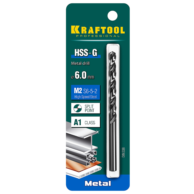 Сверло по металлу Kraftool HSS-G 6.0 х93мм, 29651-6, сталь М2(S6-5-2)  в Коврове