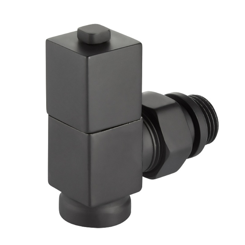 Набор дизайн-вентилей Royal Thermo CUBE НС-1422578, угловой, черный, 1/2" в Коврове