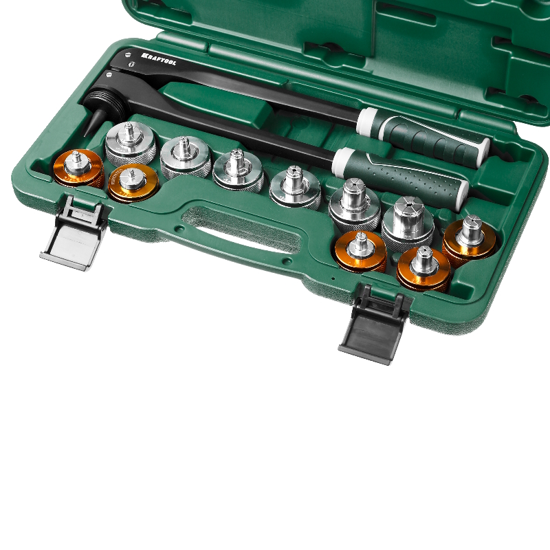 Расширитель-калибратор для муфт под пайку труб из цветного металла Kraftool 23650-H12, d 10,12,15,18,22,28мм, 1/4",3/8",1/2",5/8",3/4", бокс