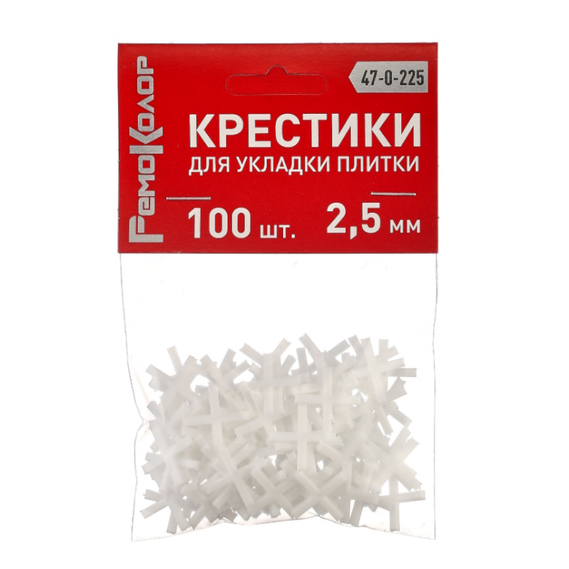 Крестики пластиковые для укладки плитки РемоКолор 47-0-225, 2,5 мм, 100 шт в Иваново