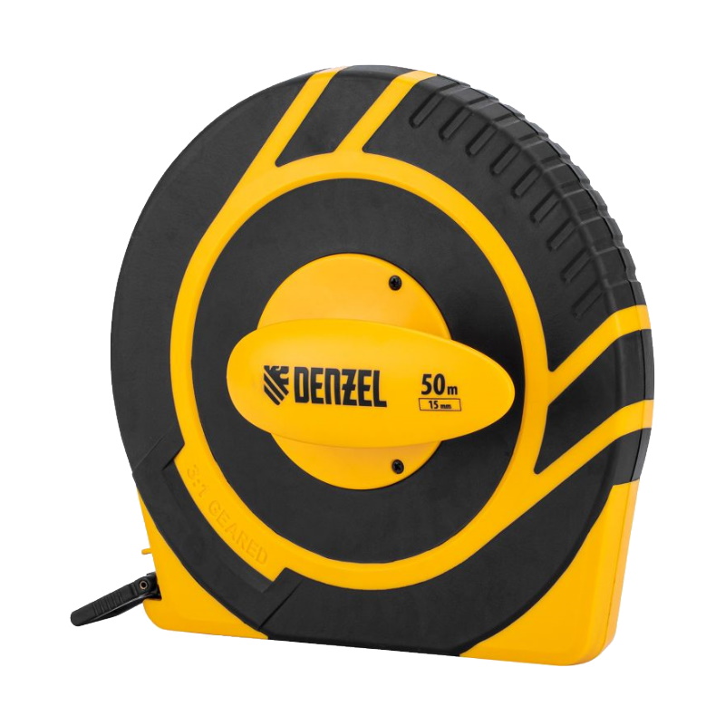 Рулетка геодезическая Denzel 31292, 50 м х 15 мм, закрытый корпус, фиберглассовая лента