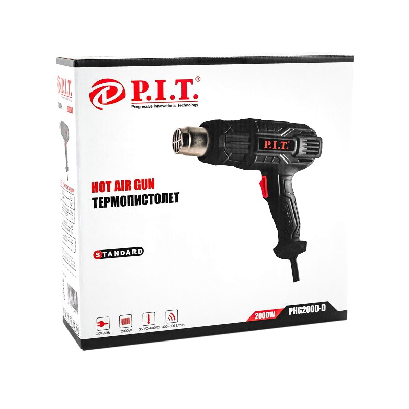 Фен строительный электрический P.I.T. Стандарт PHG 2000-D (2000 Вт, 350-600°С) во Владимире