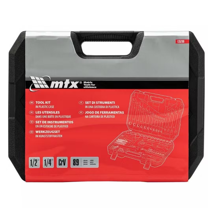 Набор инструментов MTX 135299, 1/2", 1/4", CrV, пластиковый кейс 89 предметов в Муроме