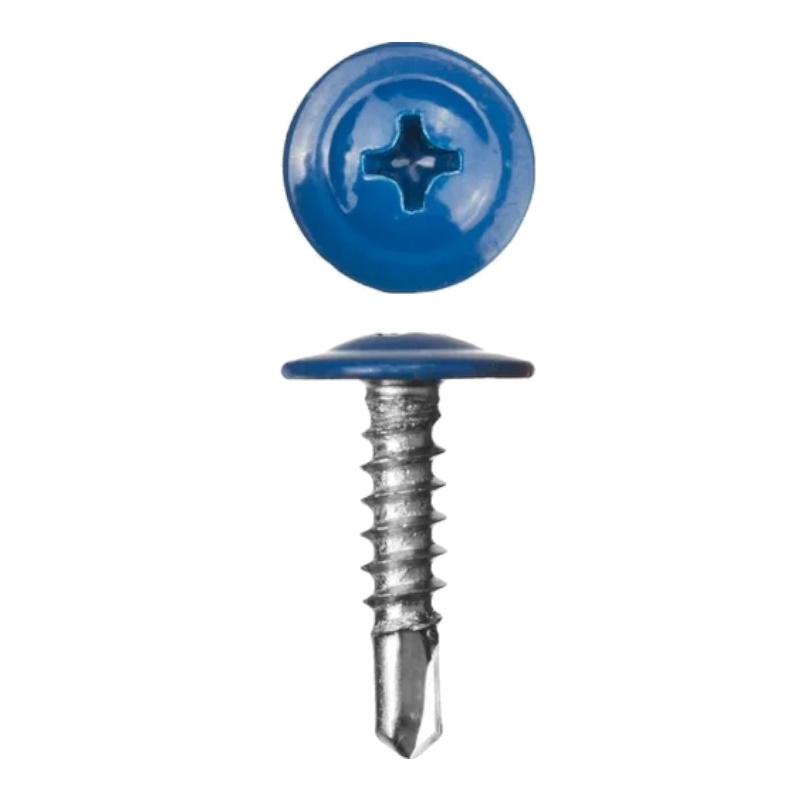 Саморез Starfix SMC1-79696-400 42х16 мм с прессшайбой цинк со сверлом RAL 5002 400 шт в карт уп 383₽