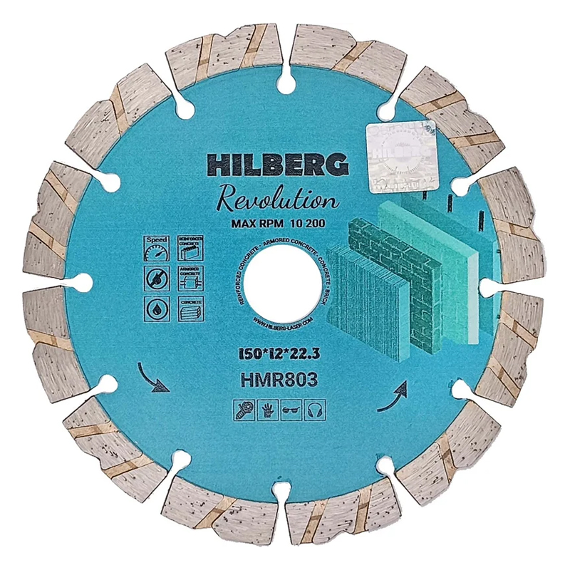 Диск алмазный отрезной Hilberg Revolution HMR803 (150х22,23х12) в Туле