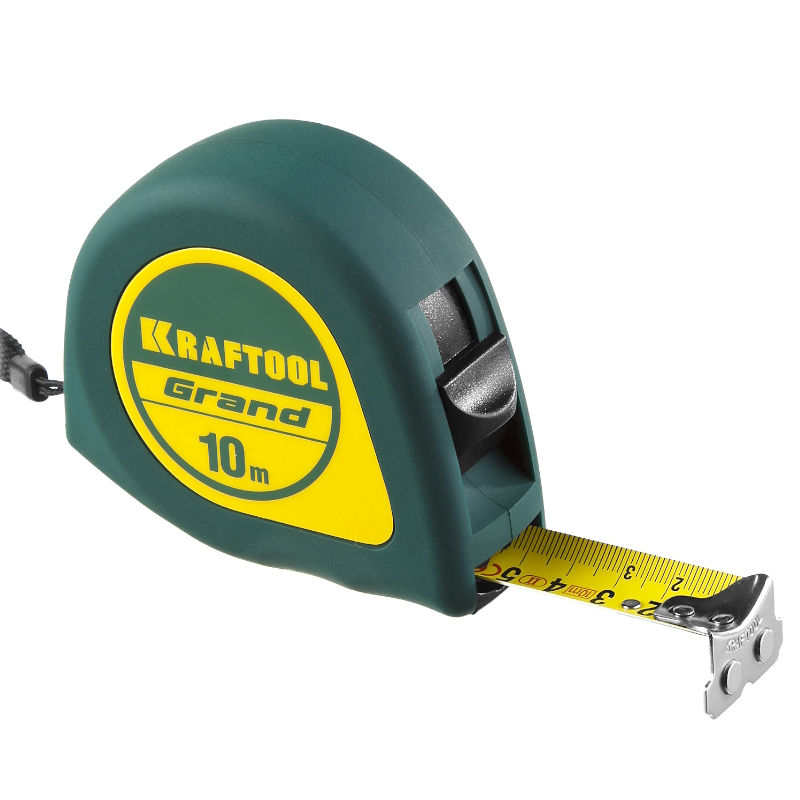 Рулетка Kraftool GRAND 34022-10-25, обрезиненный пластиковый корпус, 10м/25мм в Угличе