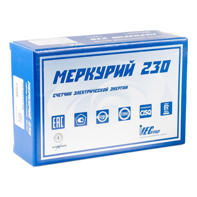 Электросчетчик Инкотекс "Меркурий" 230 АМ-02 53469 (100А, точн. 1, ном. напряж. 230В/400В)