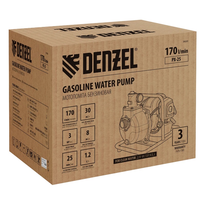Мотопомпа для чистой воды Denzel PX-25 99205 в Твери