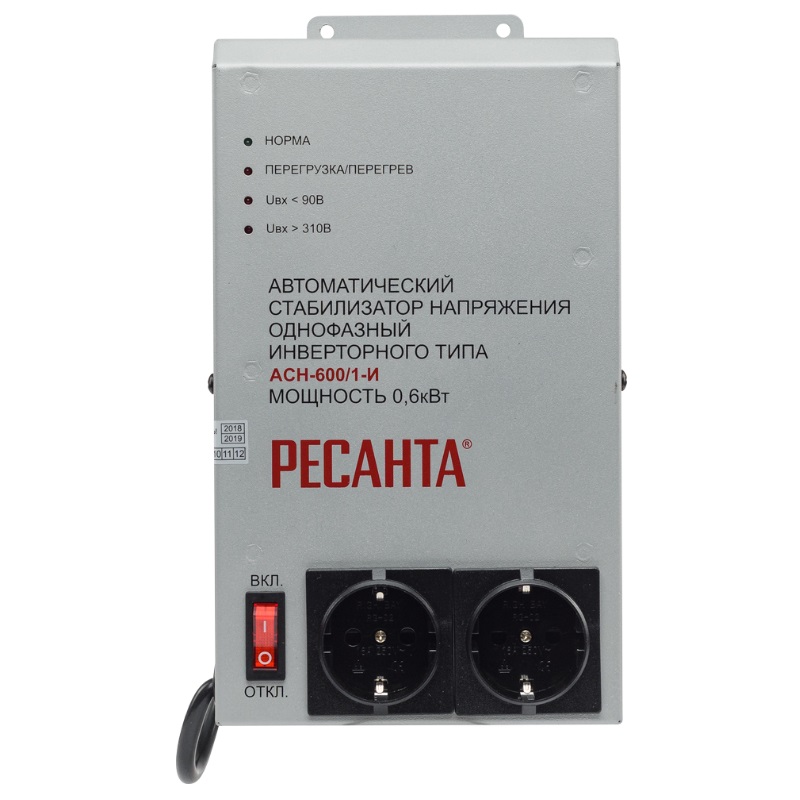 Стабилизатор напряжения Ресанта АСН-600/1-И 63/6/36 (инверторного типа) в Череповце