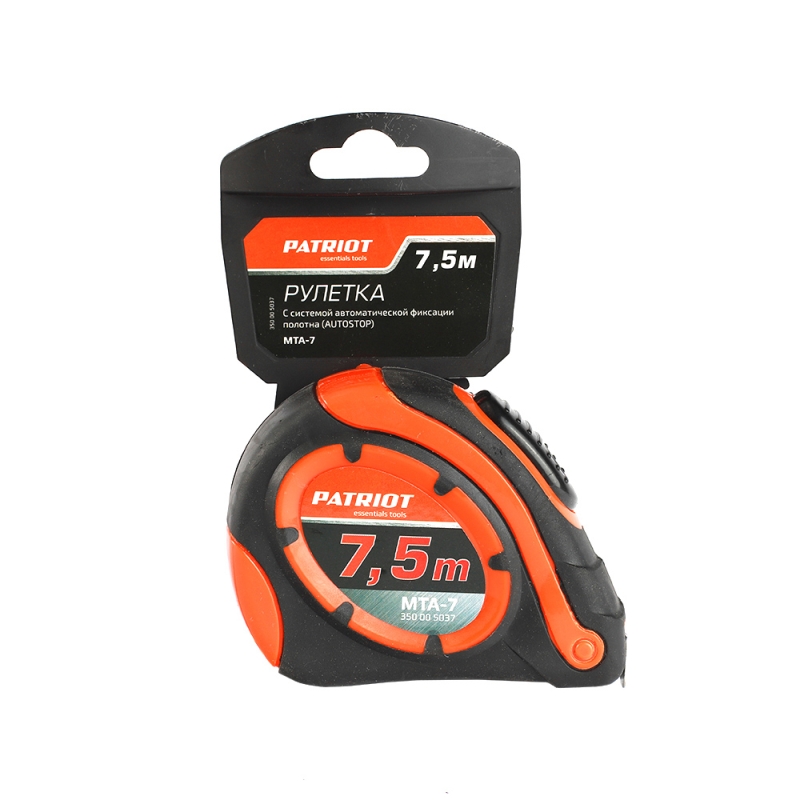 Рулетка Patriot MTA-7 350005037 (7,5м, автостоп, ударопрочный корпус, обрезиненная)  в Муроме