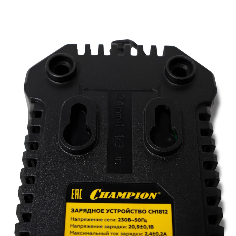 Устройство зарядное для аккумулятора Champion CH1812, 18В, 4Ач, Li-ion, 0,33 кг, t зарядки, 50 мин, 70Вт, 2,4А, 21В в Муроме