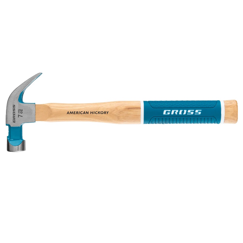 Молоток-гвоздодер Gross AMERICAN HICKORY 10414, 200 г, угол 45, магнит, обрезиненная рукоятка  в Туле