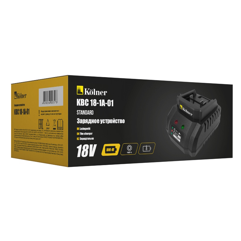 Зарядное устройство Kolner KBC 18-1A-01 4610264003578, 18В UNI-M Standard, 1А, индикация в Череповце