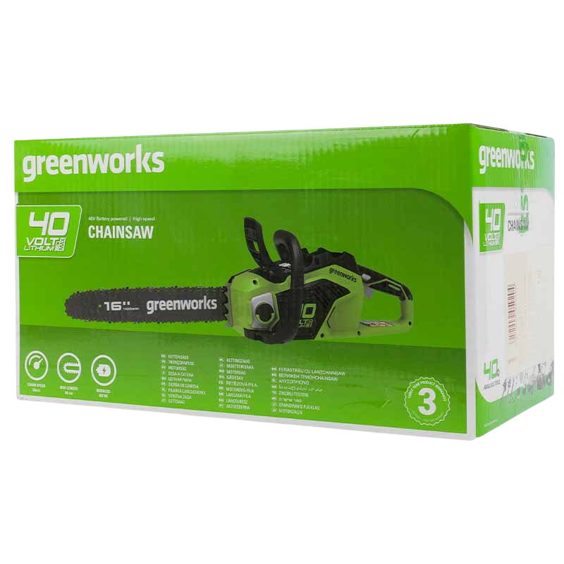 Цепная пила Greenworks 40В, 40 см (в комплекте с АКБ 4А*ч и З/У) 2005807UB в Череповце