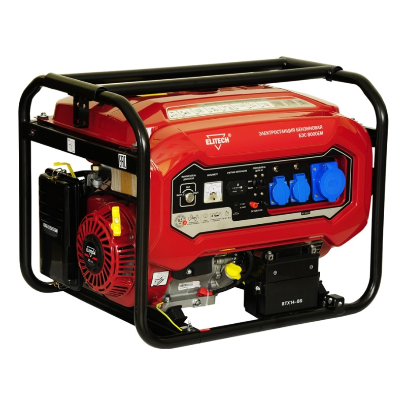 Бензиновый генератор Elitech БЭС 8000ЕМ, 181323 в Туле