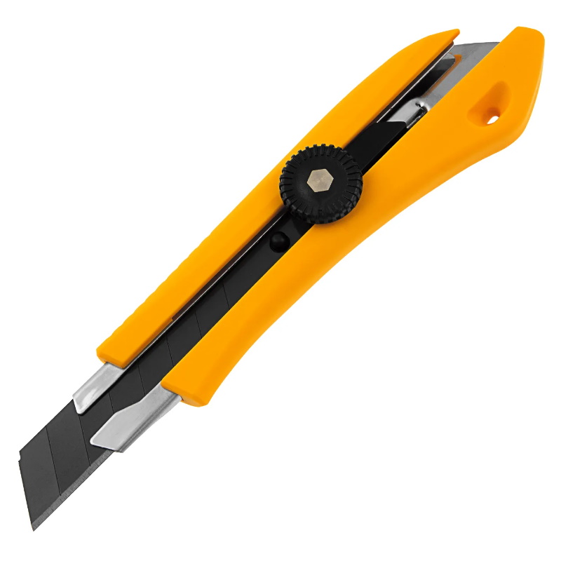 Нож Denzel 78943 18 мм сменное лезвие SK4 метал направляющая винтовой фиксатор 244₽