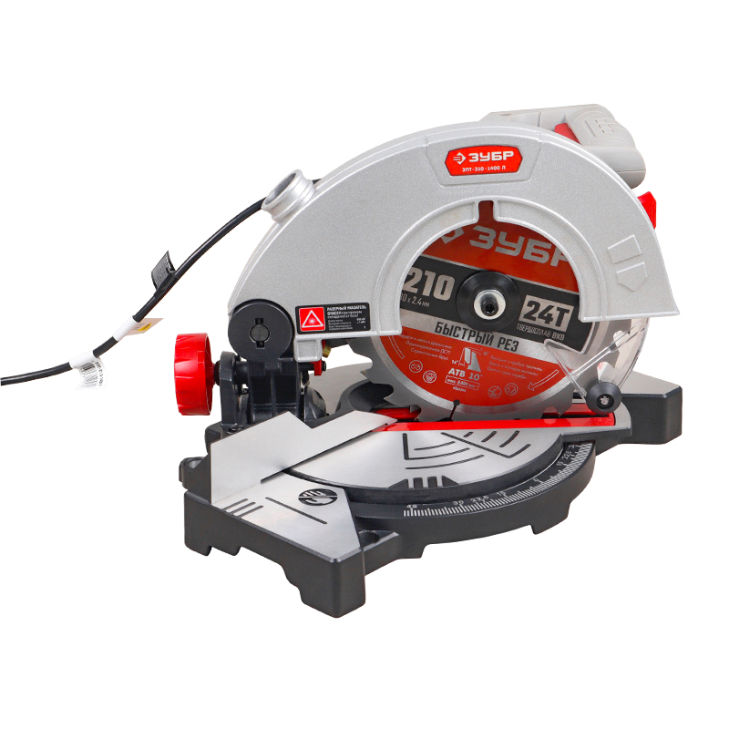 Торцовочная пила Зубр ЗПТ-210-1400 Л (электрическая, ширина пропила под углом 85-120 мм)