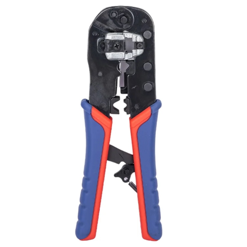 Пресс-клещи для штекеров Knipex KN-975113 RJ 45 3-в-1, кол-во гнёзд: 1, 8-пин 8P8C, резка и зачистка кабеля, 190 мм