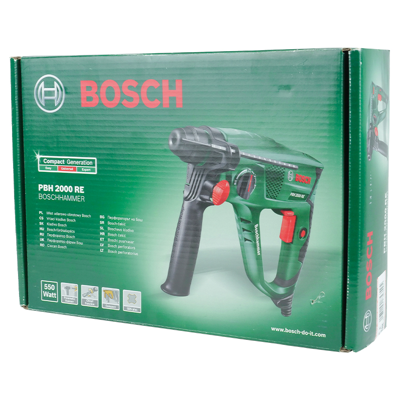 Перфоратор Bosch PBH 2000 RE 06033A9322, с защитной муфтой, с виброзащитой