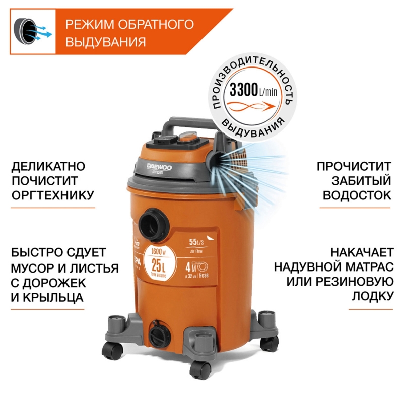 Строительный пылесос Daewoo DAVC 2516S в Туле