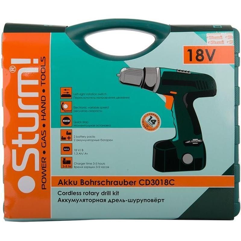 Аккумуляторная дрель-шуруповерт Sturm CD 3018C