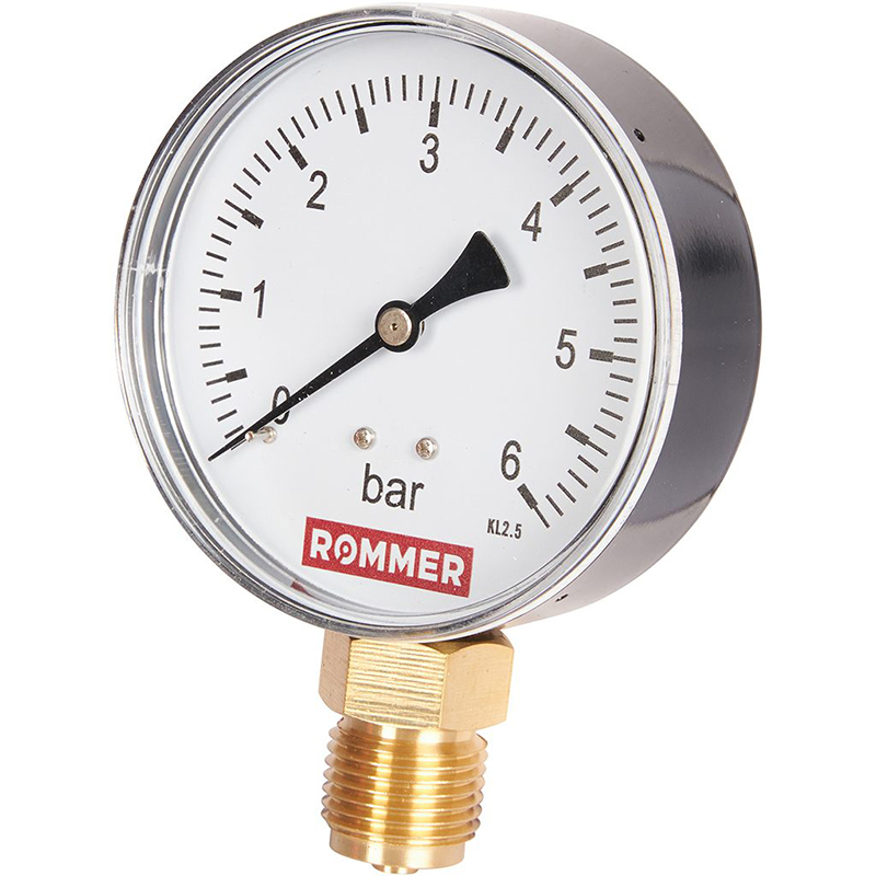 Манометр Rommer, радиальный корпус (Dn 80 мм 1/2 , 0...6 бар, кл.2.5) в Кинешме