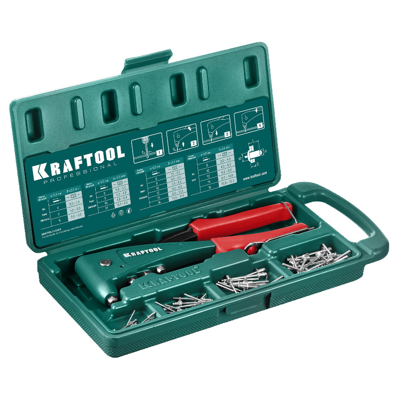 Заклепочник Kraftool X-5F 31173-H6_z01, с функцией FIX (удержание заклепки), в кейсе в Вологде