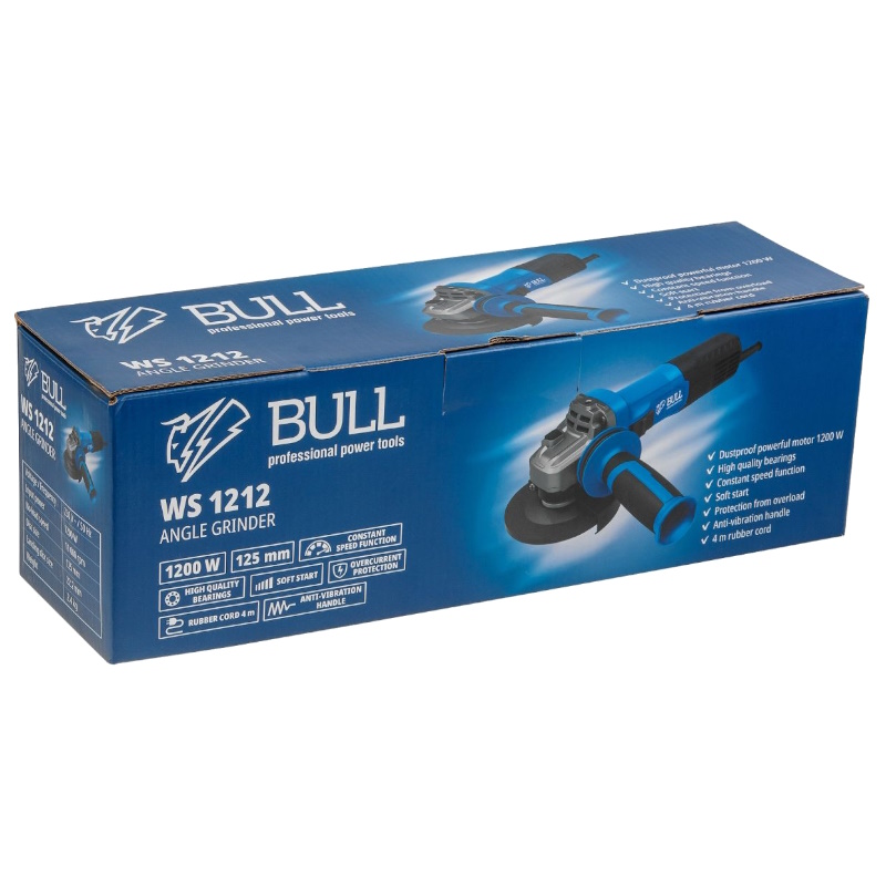 Угловая шлифмашина (болгарка) Bull WS 1212 1333513, 125 мм, 1200 Вт, плавный пуск в Муроме