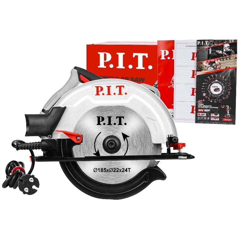 Пила циркулярная электрическая P.I.T. PKS185-C3 (1400 Вт, 5500 об/мин, диск 185х20 мм, пропил 42/60 мм, 45°) в Нижнем Новгороде