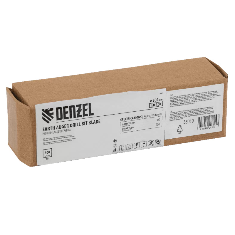 Нож шнека для грунта Denzel ER-300 56019, диаметр 300мм, комплект 2 шт в Иваново