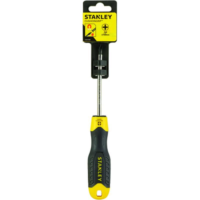 Отвертка крестовая Stanley Cushion Grip 064940, Ph2x100 мм