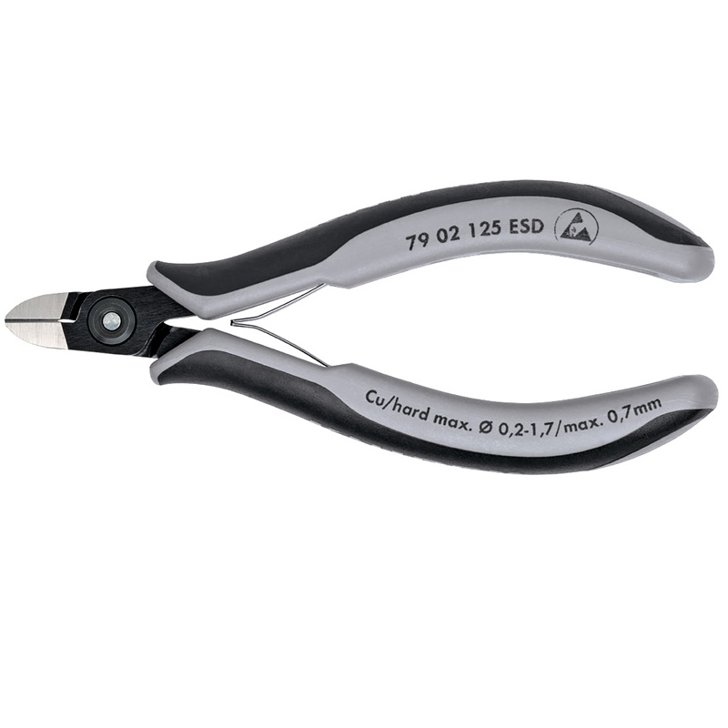 Бокорезы прецизионные Knipex KN-7902125ESD, ESD, округлая головка, 125 мм, 2-комп антистатические ручки в Рыбинске