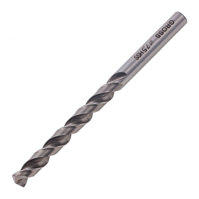 Сверло спиральное по металлу Gross 71617 (7,5 мм, HSS, 338 W)