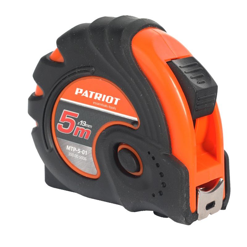 Рулетка Patriot MTP-5-01 350005006, ударопрочный корпус, обрезиненная, 5м  в Коврове
