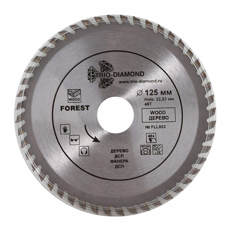Диск пильный Trio-Diamond FLL802 (125х22,23х48Т) в Муроме