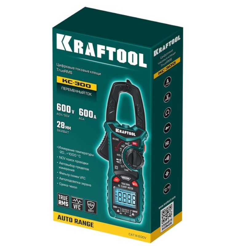 Цифровые токовые клещи Kraftool KC-300 59832