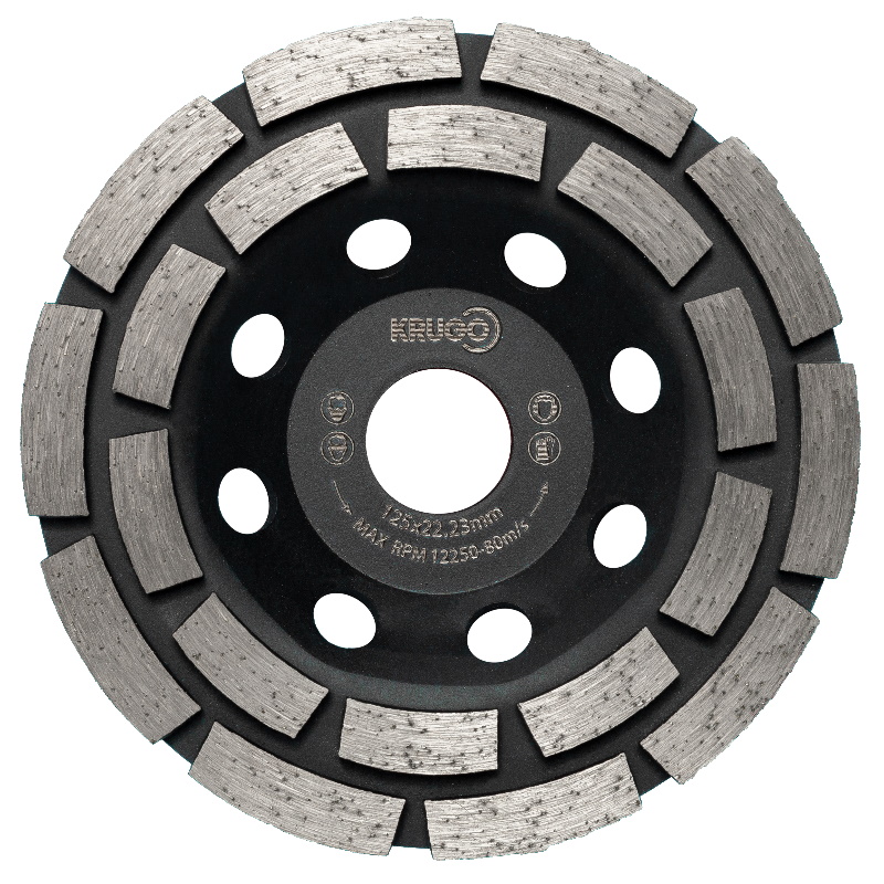 Чашка алмазная Krugo CWD05A, двухрядная, 125x22.23 мм